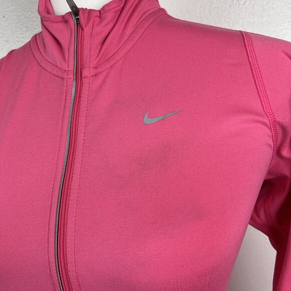 Nike Sweater Women Extra Small Pink Long Sleeve 3/4 Zip Dri-Fit Running Pullover - Picture 8 of 14